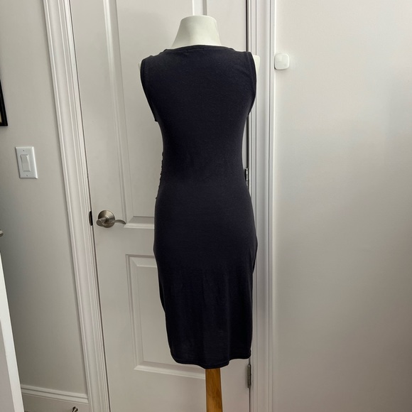 Dusty twilight blue, bodycon mini dress with side ruching, Medium - Picture 2 of 9
